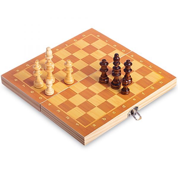 Шахматы настольная игра деревянные на магнитах (р-р доски 24см x 24см)