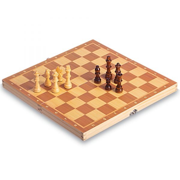Шахматы настольная игра деревянные на магнитах (р-р доски 34см x 34см)