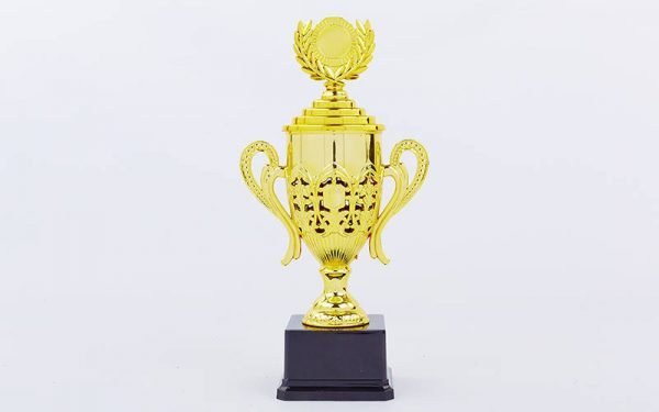 Кубок спортивный с ручками, крышкой и местом под жетон FLASH (h-32,5см, b-17см, d-9см,золото)
