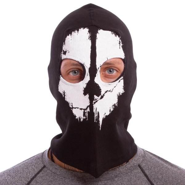 Подшлемник балаклава-маска Скелет Ghost (коттон, черный-белый)