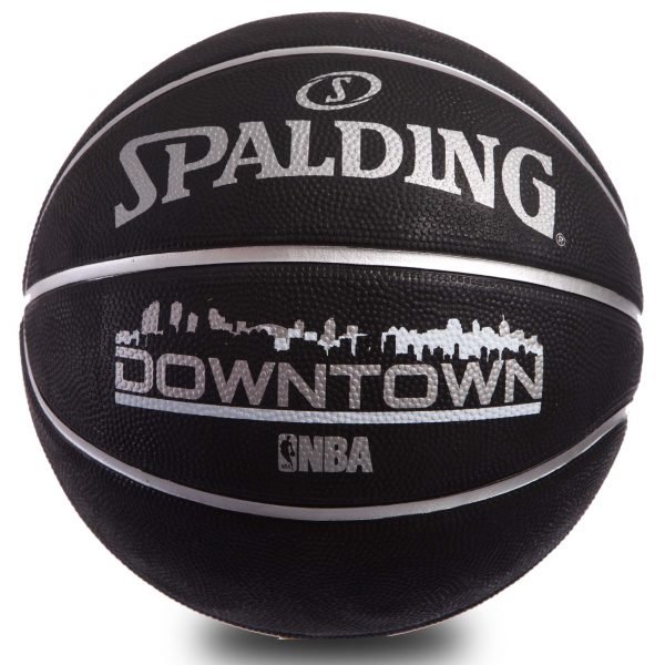 Мяч баскетбольный резиновый №7 SPALDING DOWNTOWN OUTDOOR (резина, бутил, черный)