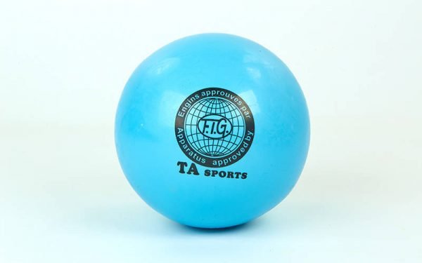 Мяч для художественной гимнастики 20см TA SPORT (PVC, d-20см, 400гр, цвета в ассортименте) - Цвет Голубой