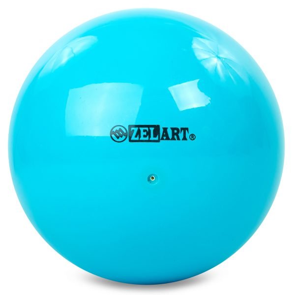 Мяч для художественной гимнастики 20см Zelart (PVC, d-20см, 430гр, цвета в ассортименте) - Цвет Бирюзовый