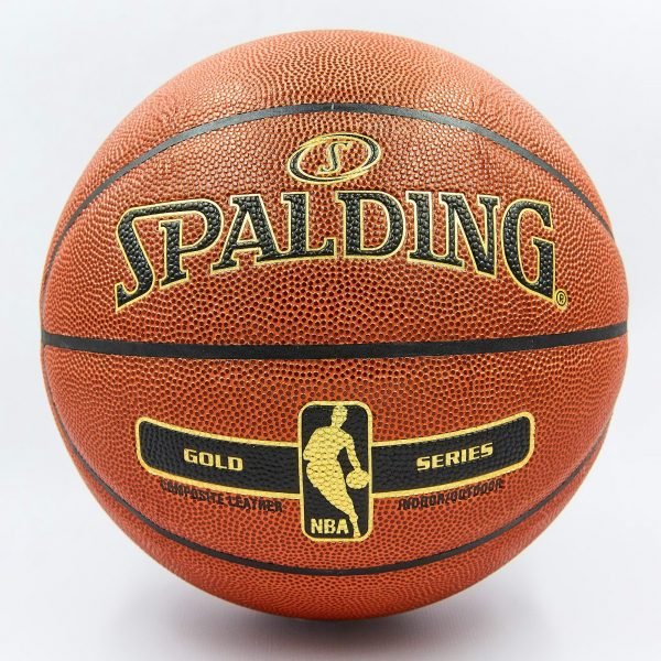 Мяч баскетбольный Composite Leather №7 SPALDING NBA GOLD Indoor/Outdoor (коричневый)