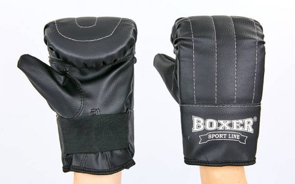 Снарядные перчатки Кожвинил BOXER Тренировочные (р-р L, цвета в ассортименте) - Черный-L