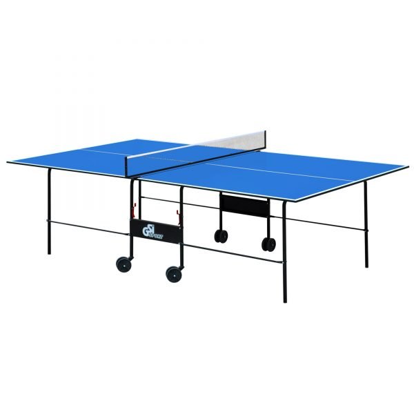 Стол теннисный GSI-Sport (Gk-2) (складной,ДСП толщина16мм, металл, размер 2,74х1,52х0,76м,сетка, синий)