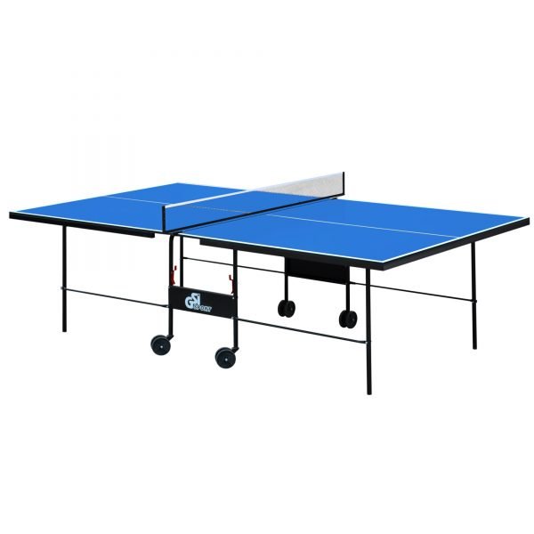 Стол теннисный GSI-Sport (Gk-3) (складной,ДСП толщина16мм, металл, размер 2,74х1,52х0,76м, сетка, синий)