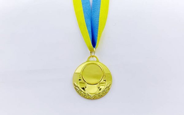 Заготовка медали спортивной с лентой AIM d-5см (металл, 25g, 1-золото, 2-серебро, 3-бронза) - Цвет Золотой