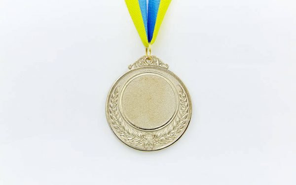 Заготовка медали спортивной с лентой HIT d-6,5см (металл, 40g, 1-золото, 2-серебро, 3-бронза) - Цвет Серебряный