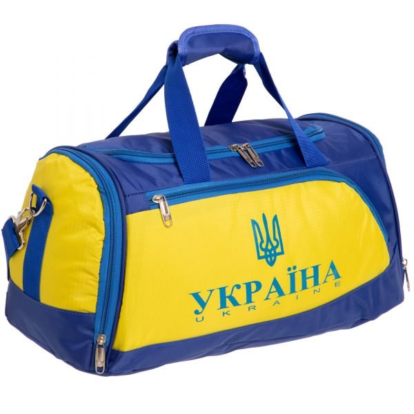 Сумка для спортзала Украина (полиэстер, р-р 50x26x23см, синий-желтый)