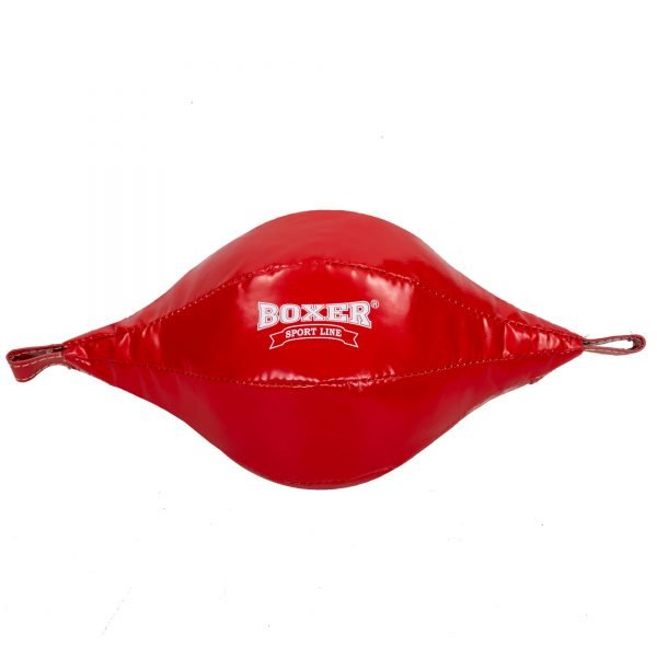 Груша набивная Круглая на растяжках BOXER Миндаль (ткань ПВХ 0,7мм, нап.-ветошь х/б, цвета в ассортименте) - Цвет Красный