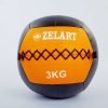 Мяч волбол для кроссфита и фитнеса 3кг Zelart WALL BALL (PU, наполнитель-метал. гранулы, d-33см, черный-оранжевый)