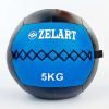 Мяч волбол для кроссфита и фитнеса 5кг Zelart WALL BALL (PU, наполнитель-метал. гранулы, d-33см, черный-синий)
