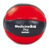 Мяч медицинский медбол MATSA Medicine Ball 2кг (верх-кожа, наполнитель-песок, d-16см, красный-черный)