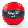 Мяч медицинский медбол MATSA Medicine Ball 3кг (верх-кожа, наполнитель-песок, d-18см, красный-черный)