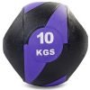 Мяч медицинский медбол с двумя рукоятками Record Medicine Ball 10кг (резина, d-27,5см, черный-фиолетовый)