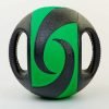 Мяч медицинский медбол с двумя рукоятками Record Medicine Ball 7кг (резина, d-27,5см, черный-зеленый)