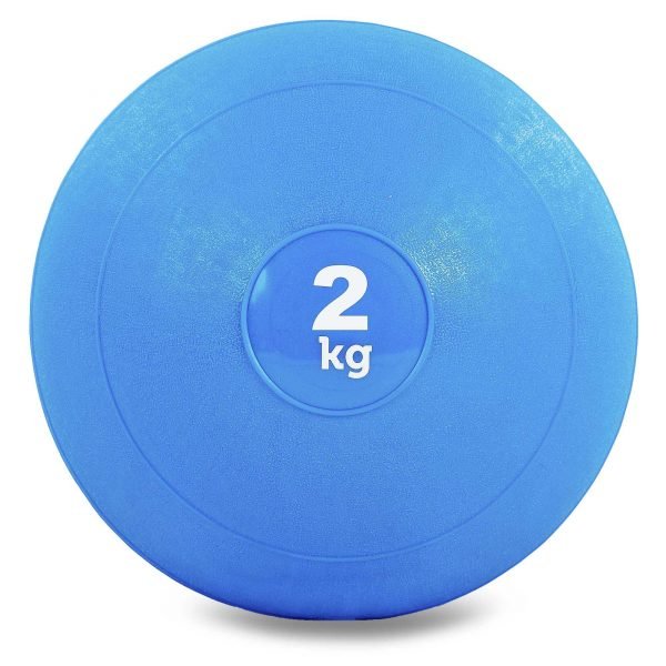 Мяч набивной слэмбол для кроссфита Record SLAM BALL 2кг (резина, минеральный наполнитель, d-23см, синий)