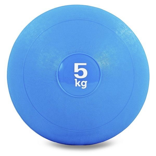 Мяч набивной слэмбол для кроссфита Record SLAM BALL 5кг (резина, минеральный наполнитель, d-23см, синий)
