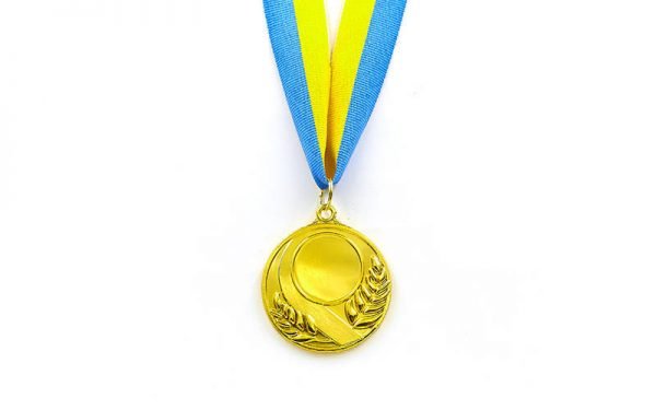Заготовка медали спортивной с лентой SKILL d-5см (металл, 25g, 1-золото, 2-серебро, 3-бронза) - Цвет Золотой