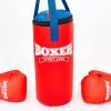 Боксерский набор детский (перчатки+мешок) BOXER (винил, мешок h-38см, d-16см, перчатки 4oz, цвета в ассортименте) - Цвет Черный-красный