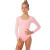 Купальник гимнастический с длинным рукавом Lingo размер S-XL рост 110-165см цвета в ассортименте - Розовый-L, рост 134-154