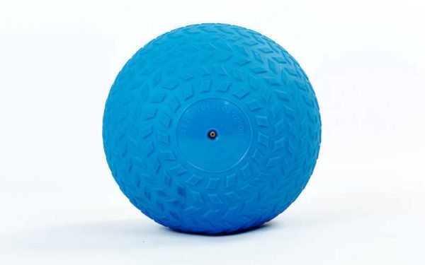 Мяч набивной слэмбол для кроссфита рифленый Record SLAM BALL 6кг (PVC, минеральный наполнитель, d-23см, синий)