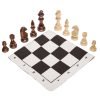 Шахматные фигуры деревянные с полотном ткань для игр (дерево, h-10,5см)