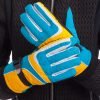 Перчатки горнолыжные теплые женские (р-р M-L, L-XL, уп.-12пар, цена за 1пару, цвета в ассортименте) - Голубой-желтый-M-L