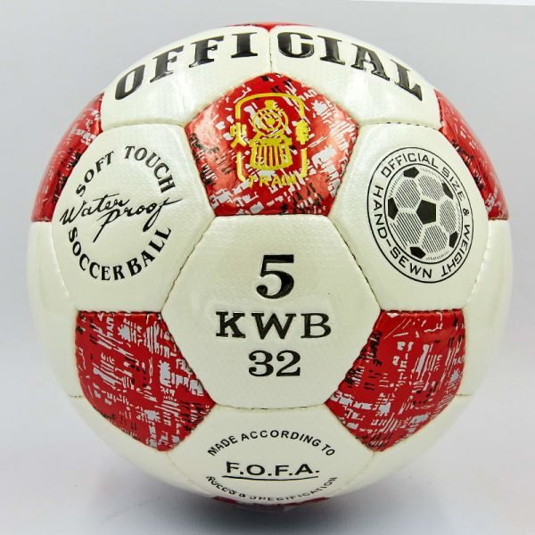 Мяч футбольный №5 PU ламин. OFFICIAL красный (№5, 5 сл., сшит вручную)