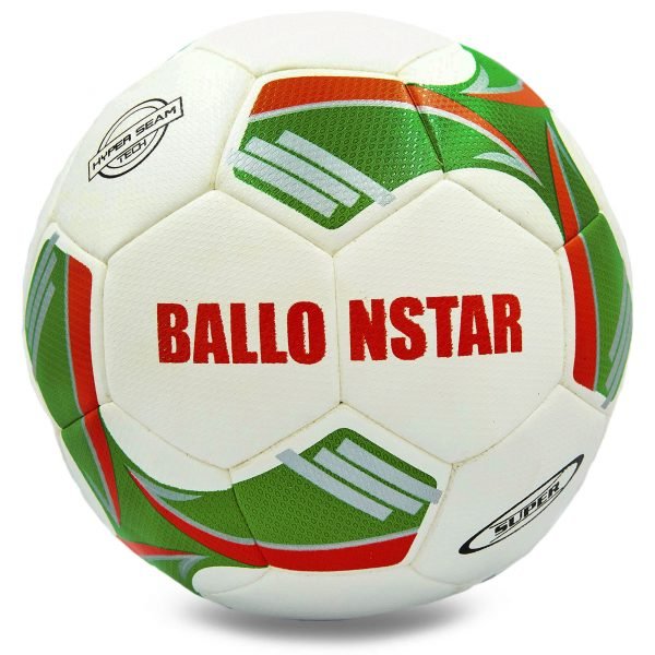 Мяч футбольный №5 PU HYDRO TECNOLOGY BALLONSTAR цвета в ассортименте (№5, 5 сл., сшит вручную) - Цвет Салатовый-оранжевый