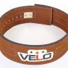 Пояс для пауэрлифтинга кожаный профессиональный с застёжкой-автомат VELO (ширина-9,5см, р-р S-XXL, коричневый) - S
