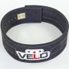 Пояс для пауэрлифтинга кожаный профессиональный с застёжкой-автомат VELO (ширина-9,5см, р-р S-XXL, черный) - S