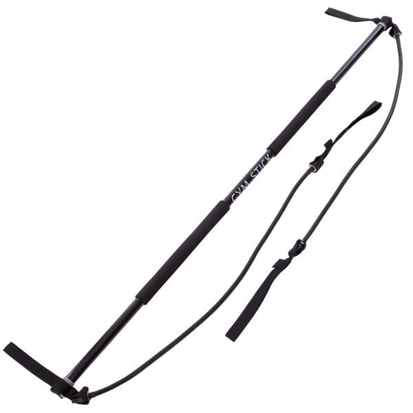 Палка гимнастическая для фитнеса  с эспандерами Gym Stick (пластик,неоп,l-130см,l эсп-80см)