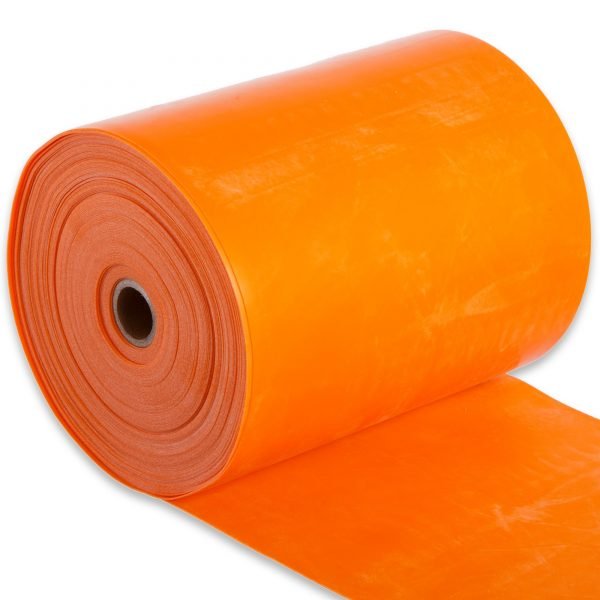 Лента эластичная для фитнеса и йоги в рулоне CUBE (р-р 20мx15смx0,45мм) (латекс, цвета в ассортименте) - Цвет Оранжевый