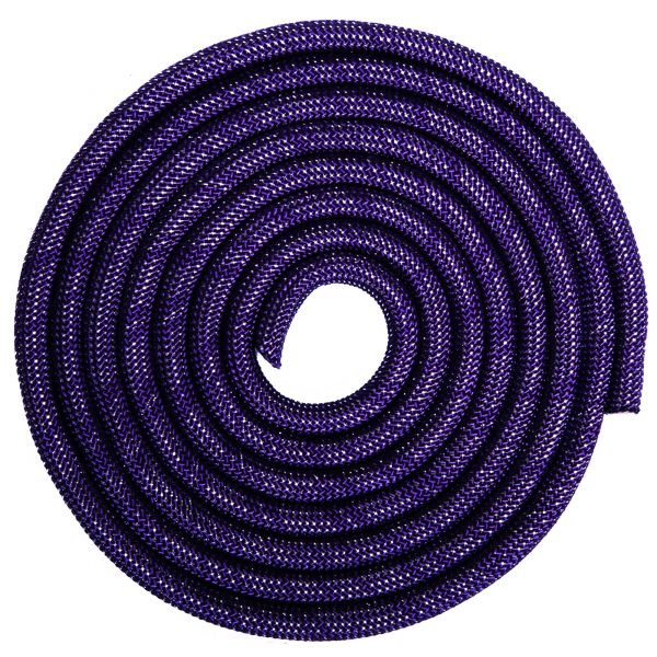 Скакалка для художественной гимнастики утяжеленная с люрексом l-3м (нейлон, l-3м, d-15мм, цвета в ассортименте) - Цвет Фиолетовый