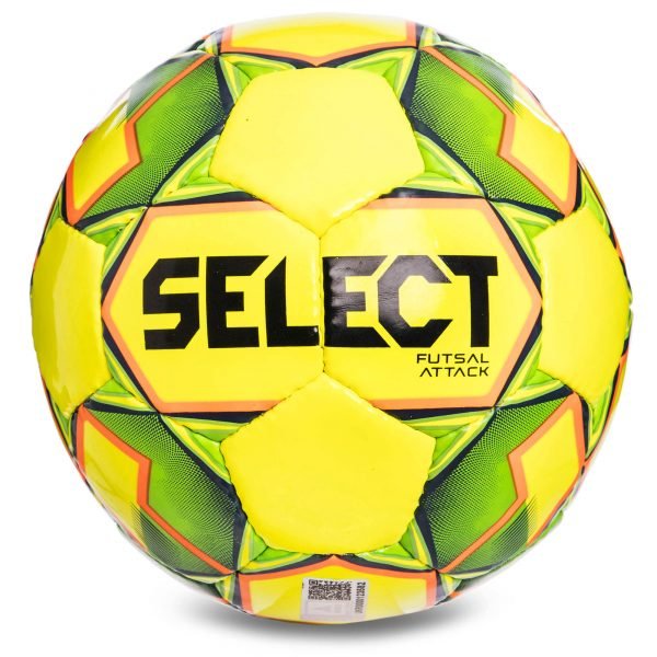 Мяч футзальный №4 SELECT FUTSAL ATTACK (FPUG 1100, желтый-зеленый-оранжевый)