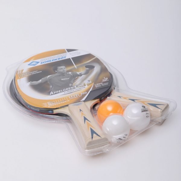Набор для настольного тенниса 2 ракетки, 3 мяча DONIC LEVEL 300 APPELGREN (древесина, резина)