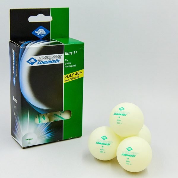 Набор мячей для настольного тенниса 6 штук DONIC ELITE 1star (пластик, d-40мм, белый)
