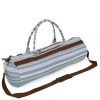 Сумка для йога коврика Yoga bag KINDFOLK (размер 20смх65см, полиэстер, хлопок, серый-синий)