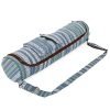 Сумка для йога коврика Yoga bag KINDFOLK (размер 17смх72см, полиэстер, хлопок, серый-синий)