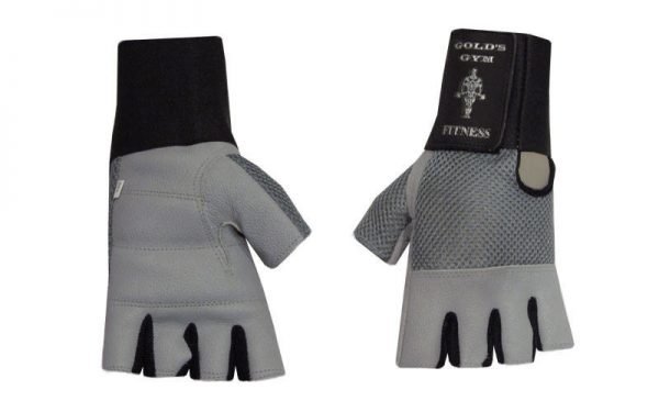 Перчатки для тяжелой атлетики кожаные VELO размер M серый-черный