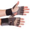 Перчатки для тяжелой атлетики кожаные VELO размер S-XL серый-черный - S
