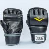 Перчатки для смешанных единоборств MMA PU EVERLAST HEVY BAG (р-р S-M, черный-серый)