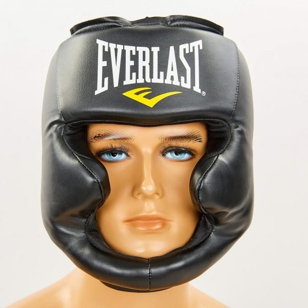 Шлем боксерский с полной защитой PU EVERLAST MMA HEADGEAR (р-р S-XL, черный)
