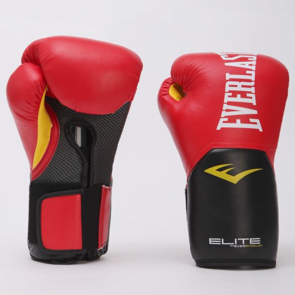 Перчатки боксерские PU на липучке EVERLAST PRO STYLE ELITE (р-р 14oz, красный-черный)