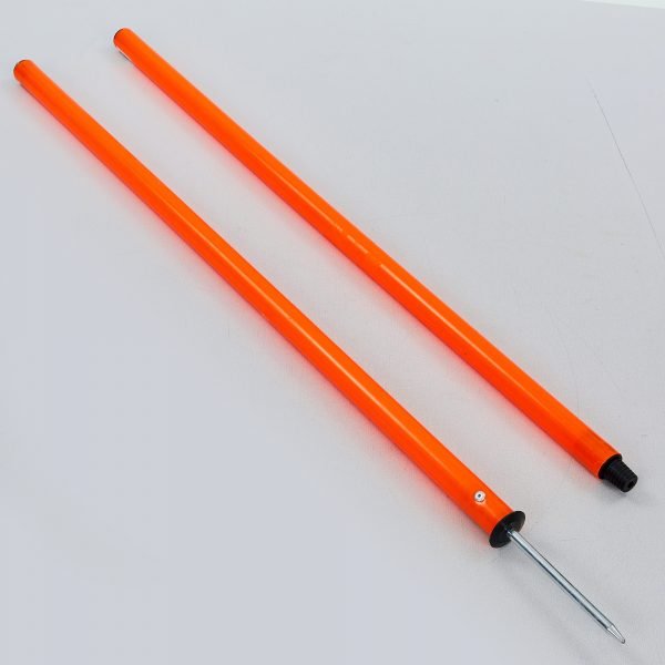 Шест для слалома тренировочный 2 сложения (пластик, метал. штык для крепления в грунт, 160x2см, цвета в ассортименте) - Цвет Оранжевый