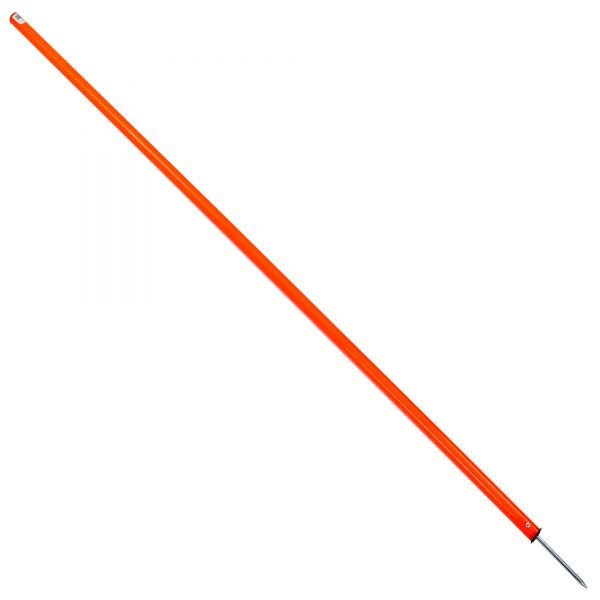 Шест для слалома тренировочный цельный (пластик, метал. штык для крепления в грунт, 160x2,5см, цвета в ассортименте) - Цвет Оранжевый