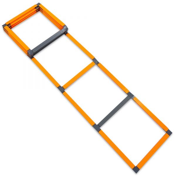 Координационная лестница дорожка с барьерами 10 перекладин (пластик, р-р 5,5x51см, оранжевый)