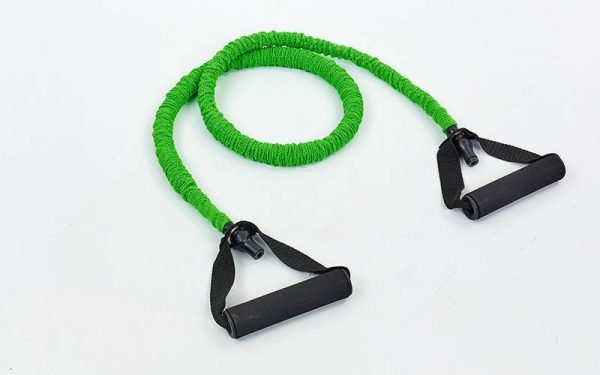 Эспандер трубчатый с ручками в защитном рукаве (латекс.жгут, d-12x6мм, l-120см, зеленый)